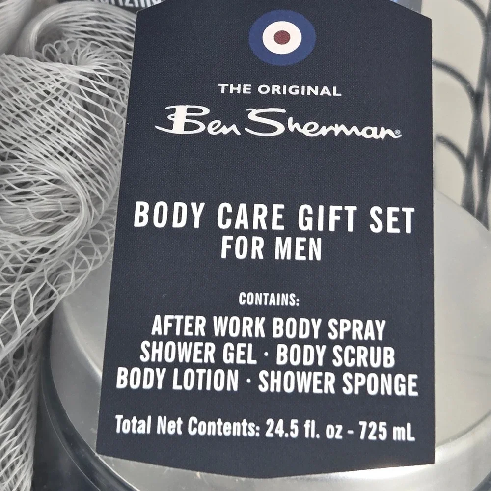 Ben Sherman Body Care Gift Set Men OS 5 Piece Grooming Kit Basket New‎ Self Care